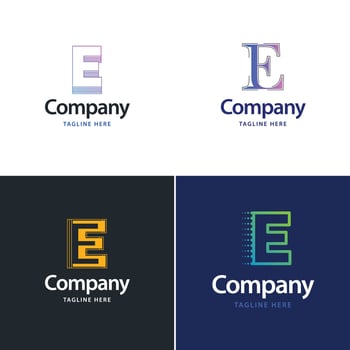 Letter E Big Logo Pack Design Creative Modern logos design for your business vector