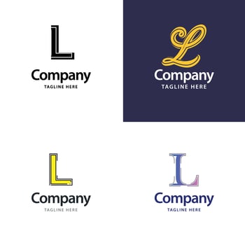 Letter L Big Logo Pack Design Creative Modern logos design for your business vector