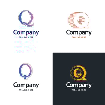 Letter Q Big Logo Pack Design Creative Modern logos design for your business vector