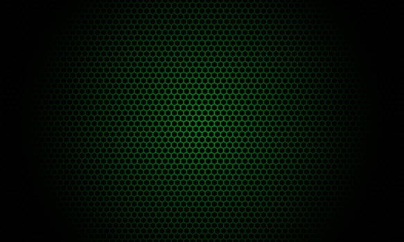 Background with a hexagon pattern design with black and dark green colors vector