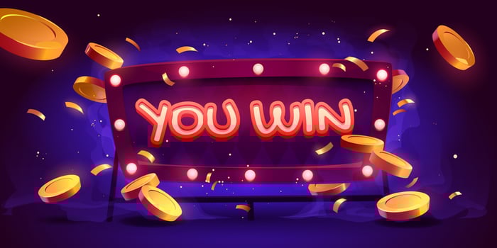 You win banner, casino, lottery or game win vector