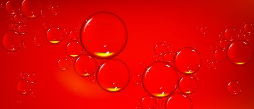 Red abstract background with air bubbles vector