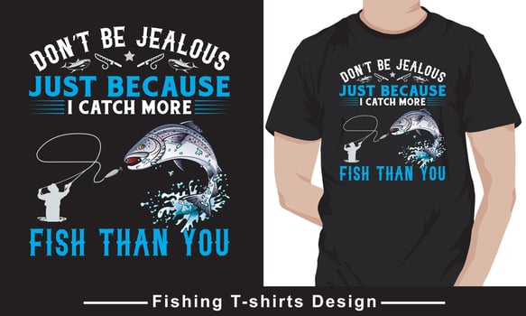 Fishing Quote Typhography vector t-shirt design template.