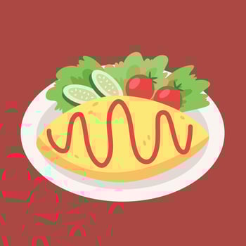 Japanese rice omelette cartoon vector
