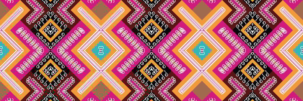 Ethnic Aztec Ikat Seamless Pattern Textile ikat damask seamless pattern digital vector design for Print saree Kurti Borneo Fabric Aztec brush symbols swatches stylish