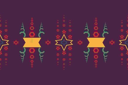 Ethnic border Ikat Seamless Pattern Textile ikat triangle seamless pattern digital vector design for Print saree Kurti Borneo Fabric border brush symbols swatches cotton