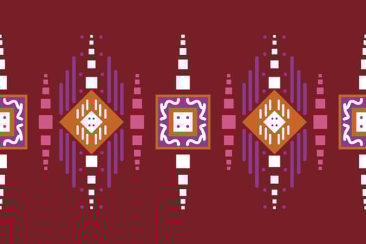 Ethnic border Ikat Seamless Pattern Textile ikat chevron seamless pattern digital vector design for Print saree Kurti Borneo Fabric border brush symbols swatches stylish