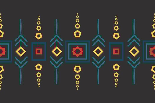 Ethnic border Ikat Seamless Pattern Textile ikat Aztec seamless pattern digital vector design for Print saree Kurti Borneo Fabric border brush symbols swatches designer