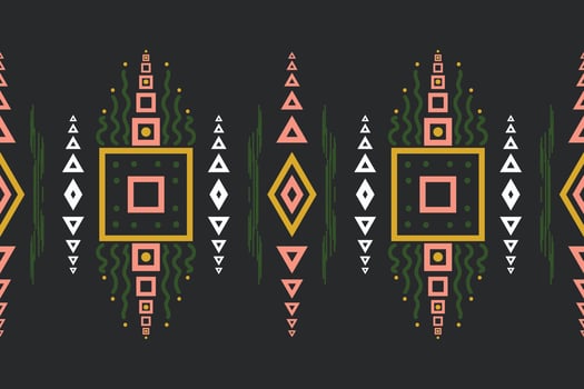 Ethnic border Ikat Seamless Pattern Textile ikat floral seamless pattern digital vector design for Print saree Kurti Borneo Fabric border brush symbols swatches party wear