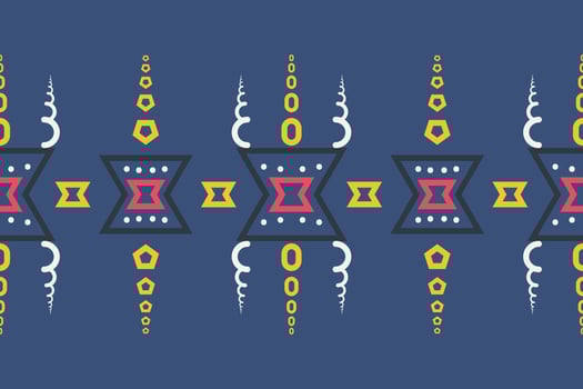 Ethnic border Ikat Seamless Pattern Textile ikat flower seamless pattern digital vector design for Print saree Kurti Borneo Fabric border brush symbols swatches stylish