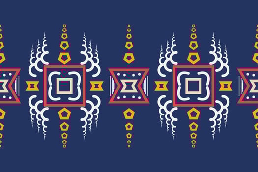 Ethnic border Ikat Seamless Pattern Textile ikat flower seamless pattern digital vector design for Print saree Kurti Borneo Fabric border brush symbols swatches cotton