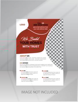 Home Development Construction Flyer template with photo vector