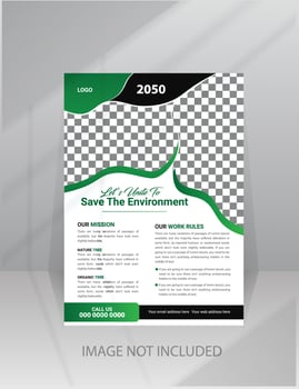 Nature Green World Flyer template with Photo vector