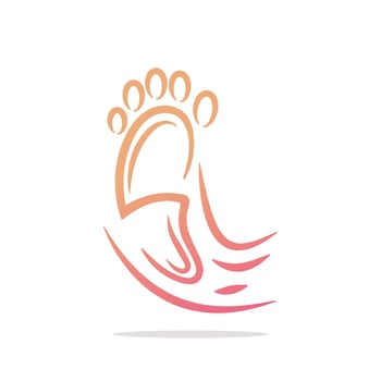 Flash  footprint running sport vector a combination foot with letter S in logo design