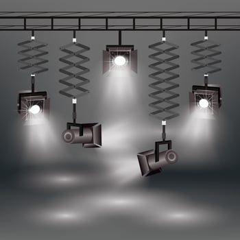 Realistic Spotlights Set. vector