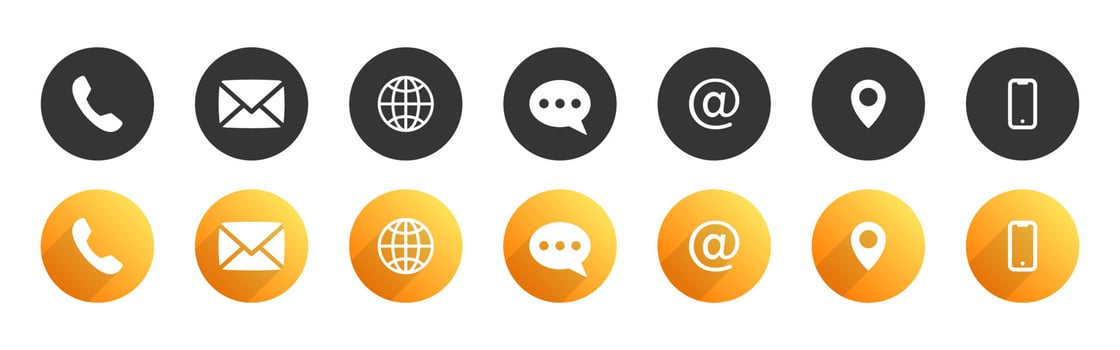 Set of contact icons. Information icons. Contact information icons. Vector illustration