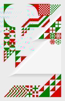 Bauhaus Art Style Christmas Festive Poster Background vector
