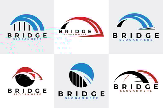 bridge logo set icon vector