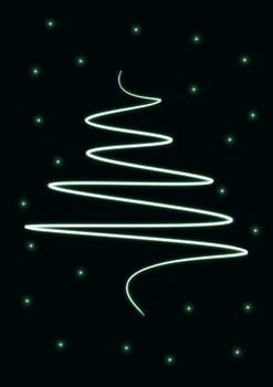 Abstract glowing Christmas tree vector