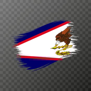 American Samoa national flag. Grunge brush stroke. Vector illustration on transparent background.