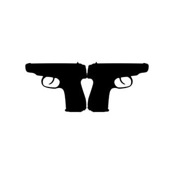Silhouette Pistol Gun Pistol for Art Illustration, Logo, Pictogram, Website or Graphic Design Element. Vector Illustration