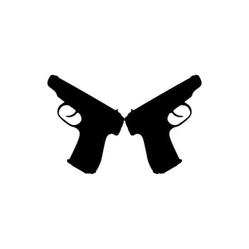 Silhouette Pistol Gun Pistol for Art Illustration, Logo, Pictogram, Website or Graphic Design Element. Vector Illustration