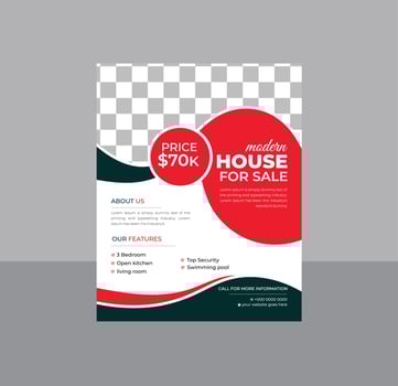 Home Sale Professional Flyer for Real Estate Agency vector