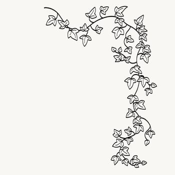 Floral ivy drawing decorative ornament flat design. vector