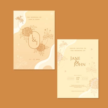 Modern Semi Formal Wedding Invitation vector