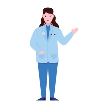Female person with stethoscope depicting lady doctor illustration vector