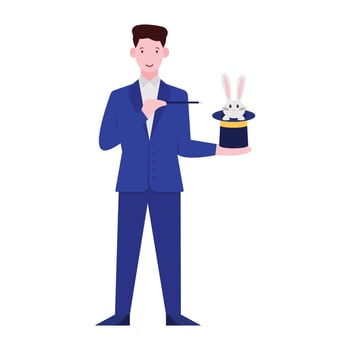 A person who perform magic tricks magician illustration vector