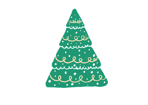 Hand drawn oil brush stroke Christmas tree with star isolated  on png or transparent  background. Graphic resources for New Year, Birthdays and luxury card.