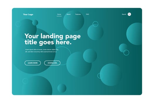 Bubble Shapes Landing Page 2 vector
