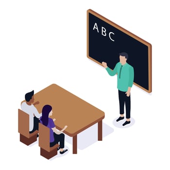 Teacher Giving Lesson Isometric vector