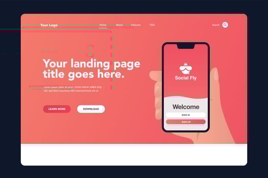 Mobile App Landing Page vector