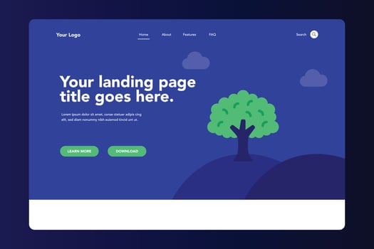 Tree Gowth Landing Page vector