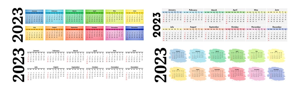 Calendar for 2023 isolated on a white background vector