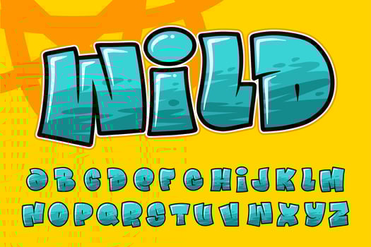 Alphabet Graffiti text vector Letters