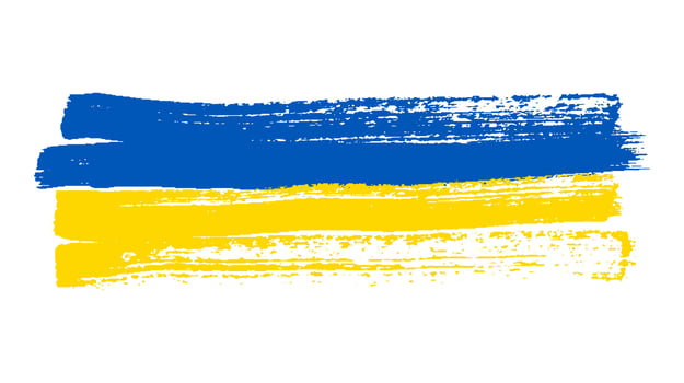 Ukrainian national flag in grunge style vector
