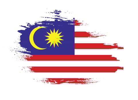 New hand paint Malaysia abstract flag vector