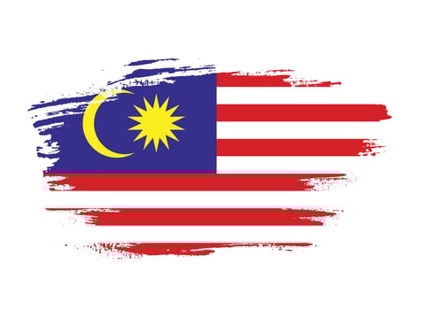 Professional graphic Malaysia grunge texture flag vector