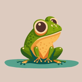green frog  character logo mascot design in cartoon for business branding vector