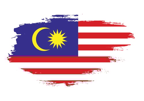 Hand paint Malaysia flag vector