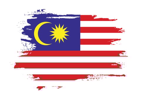 Professional grunge texture Malaysia splash flag vector
