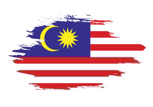 New hand paint brush Malaysia flag vector