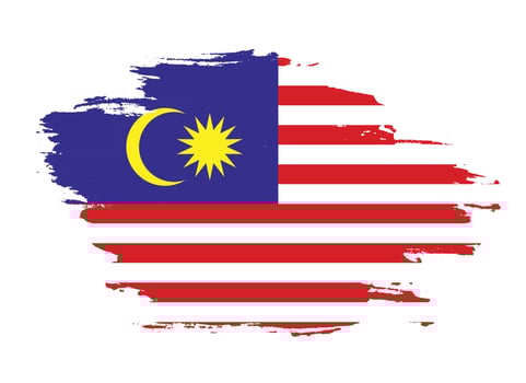 Paint brush stroke Malaysia flag vector