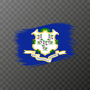 Connecticut state flag in brush style on transparent background. Vector illustration.