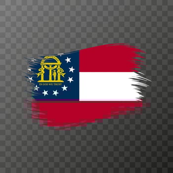 Georgia state flag in brush style on transparent background. Vector illustration.
