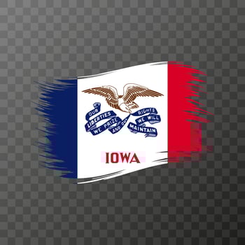 Iowa state flag in brush style on transparent background. Vector illustration.