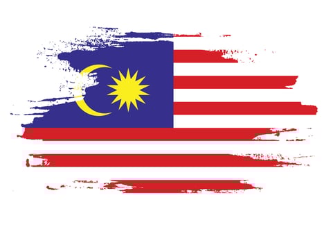 Abstract brush stroke Malaysia flag vector